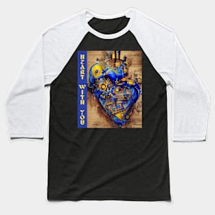 Heart with you, antiwar blue-yellow Baseball T-Shirt